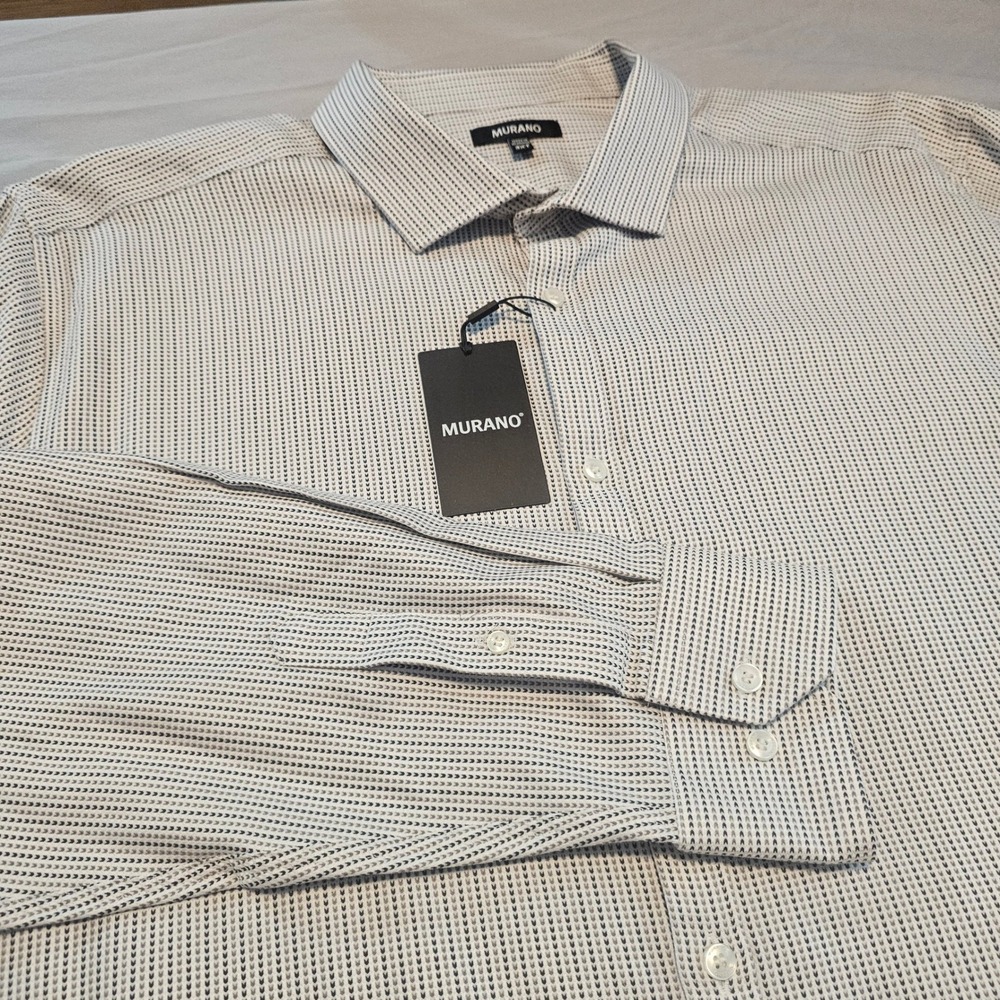 Murano 3XT Woven Heavier White w/ Black & Grey Stitched Pattern NWT L1011